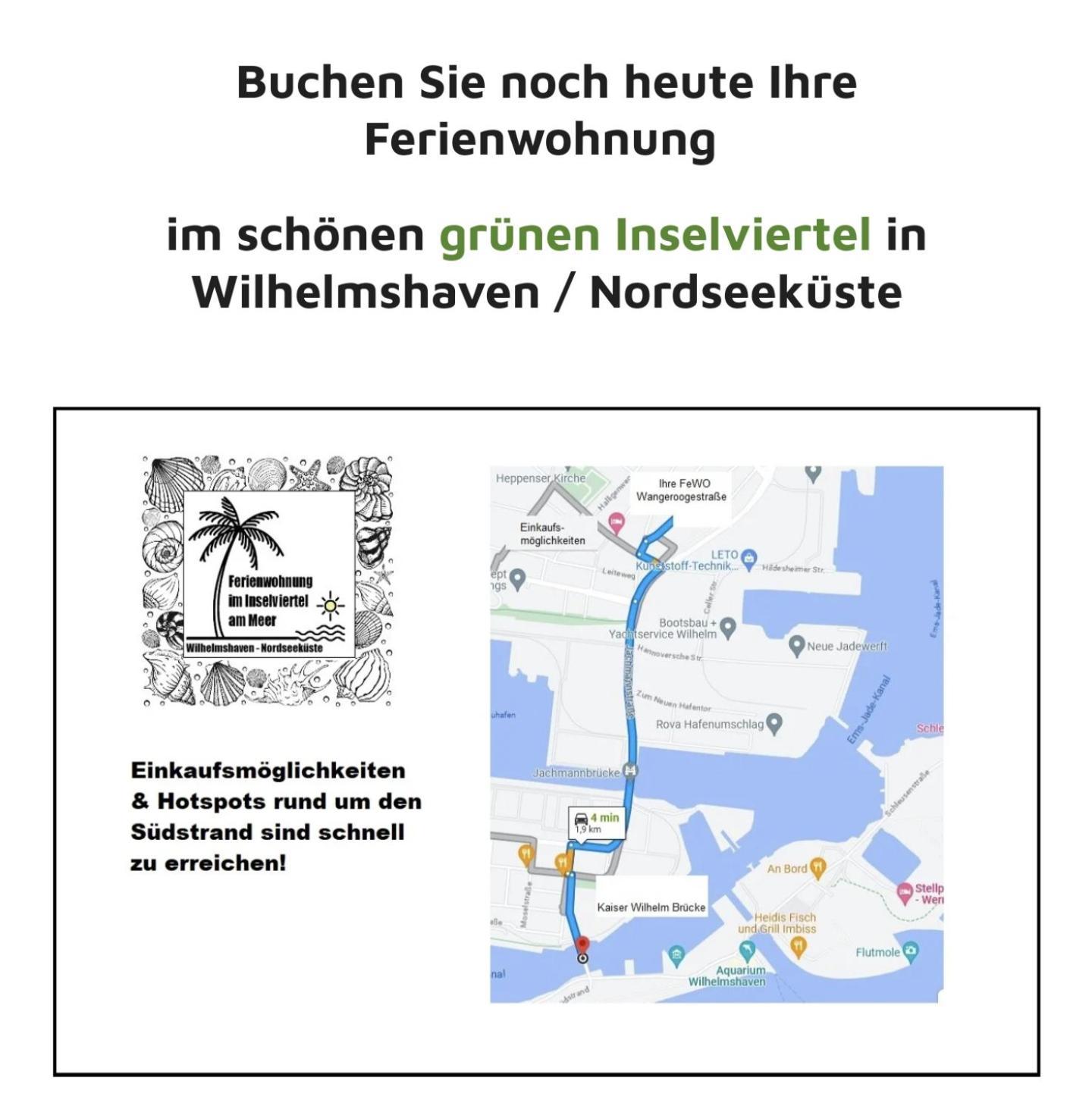 Ferienwohnung Apartment Wilhelmshaven Inselviertel In Bester Lage - Selbstaendiger Check In Moeglich エクステリア 写真